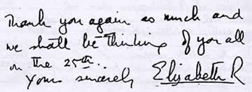 The Queen's handwriting